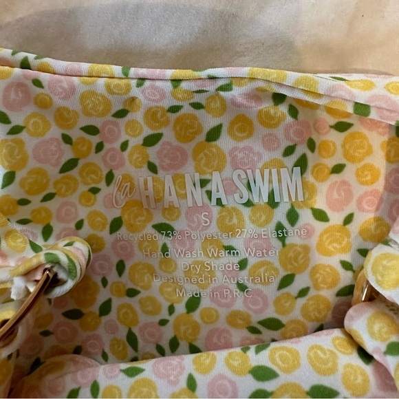 Yellow/Pink Floral Lahana Swim Bikini - Small - Picture 3 of 4
